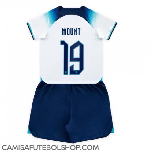 Camisa de time de futebol Inglaterra Mason Mount #19 Replicas 1º Equipamento Infantil Mundo 2022 Manga Curta (+ Calças curtas)